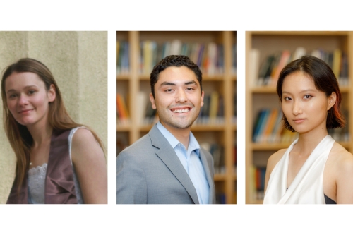 Photos of Emma Beier, Matthew Campos, and Sirui (Rita) Zhang